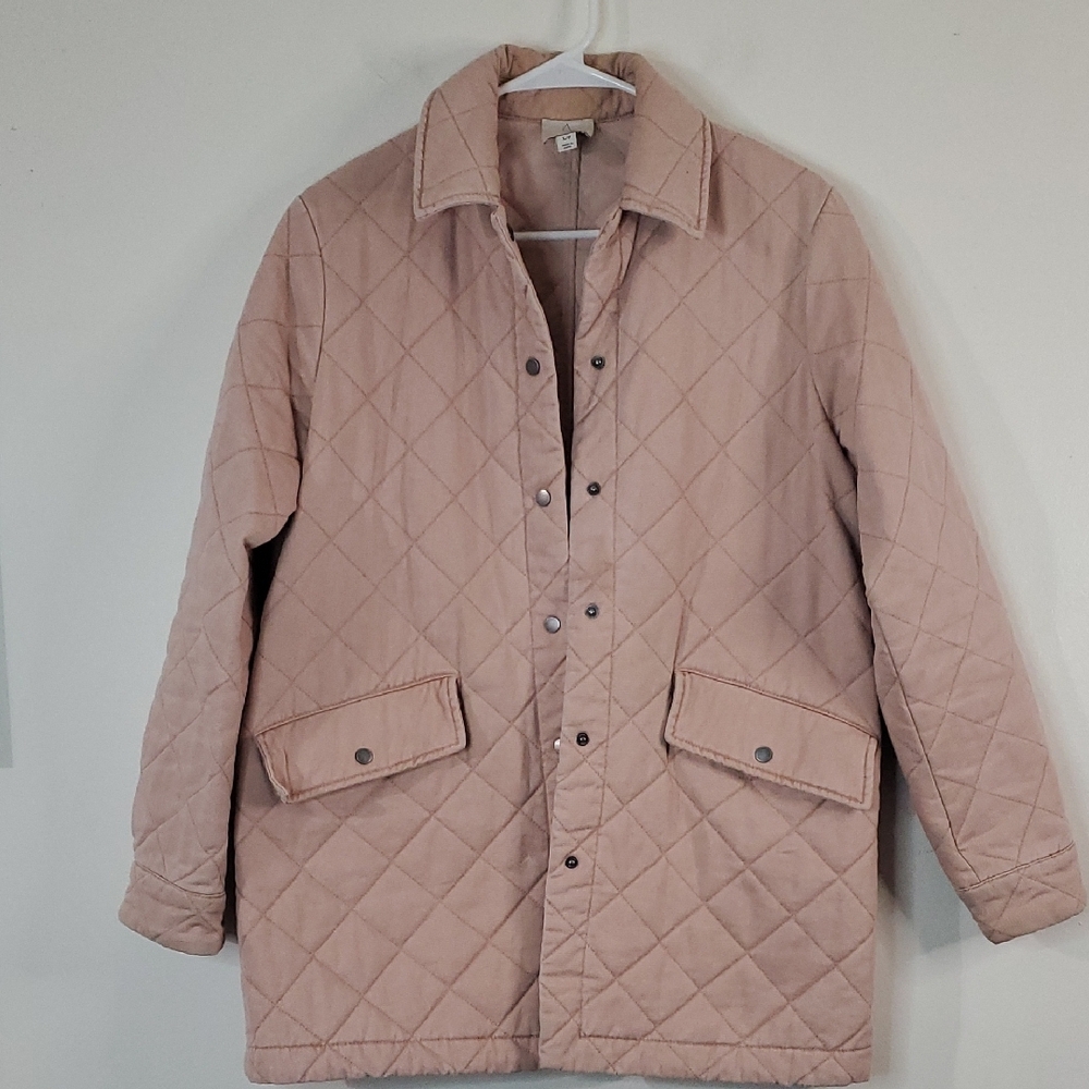 Joie Quilted Barn Jacket Size Small Preppy Utility Blush Pink Chore Coat Western